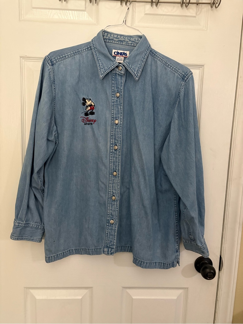 Disney Store Light Blue Denim Shirt - Mickey Embroidered